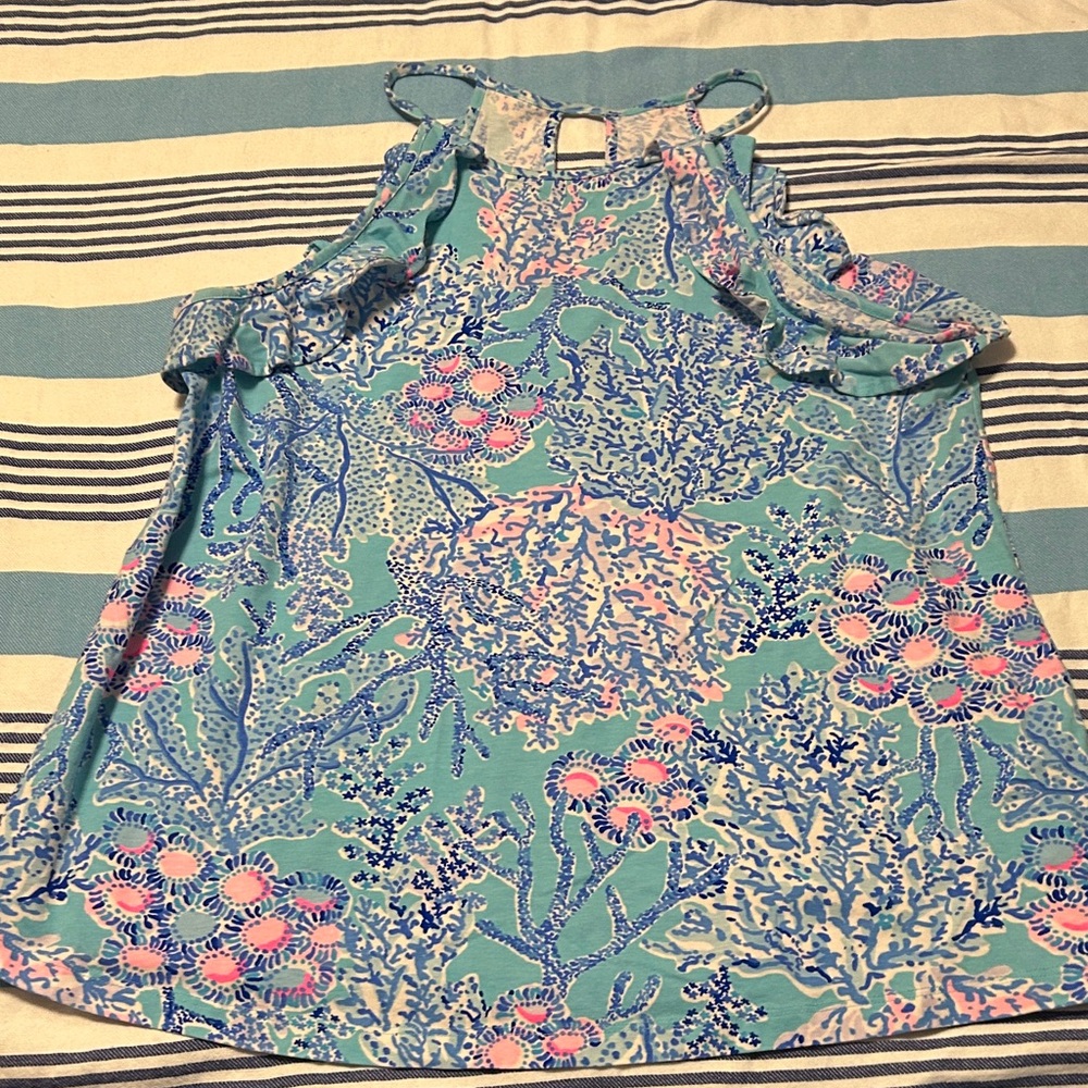 Lilly Pulitzer Coral Reef Tank Top in Blue and Pink